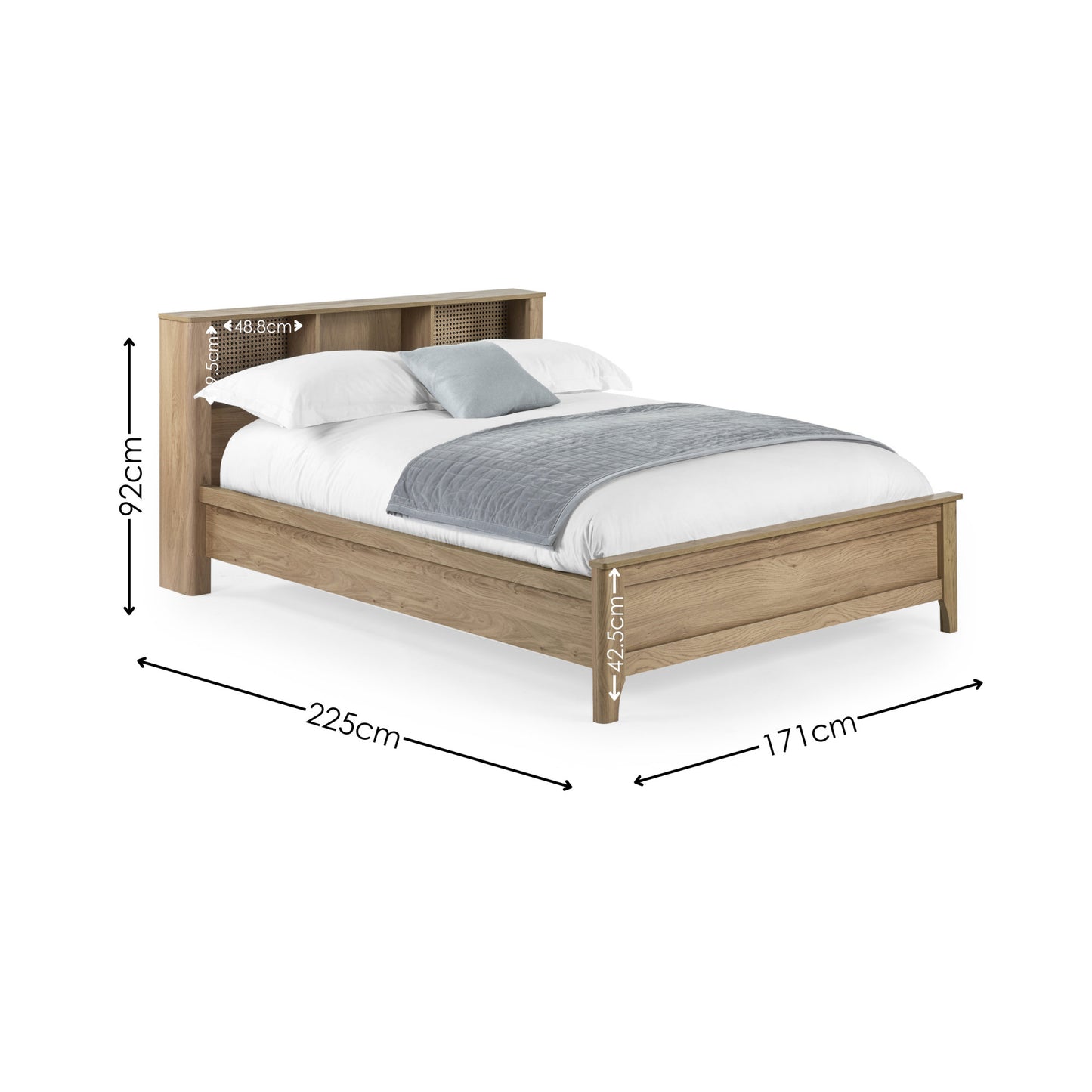 Julian Bowen Sydney Rattan Bookcase Bed Frame-Better Bed Company