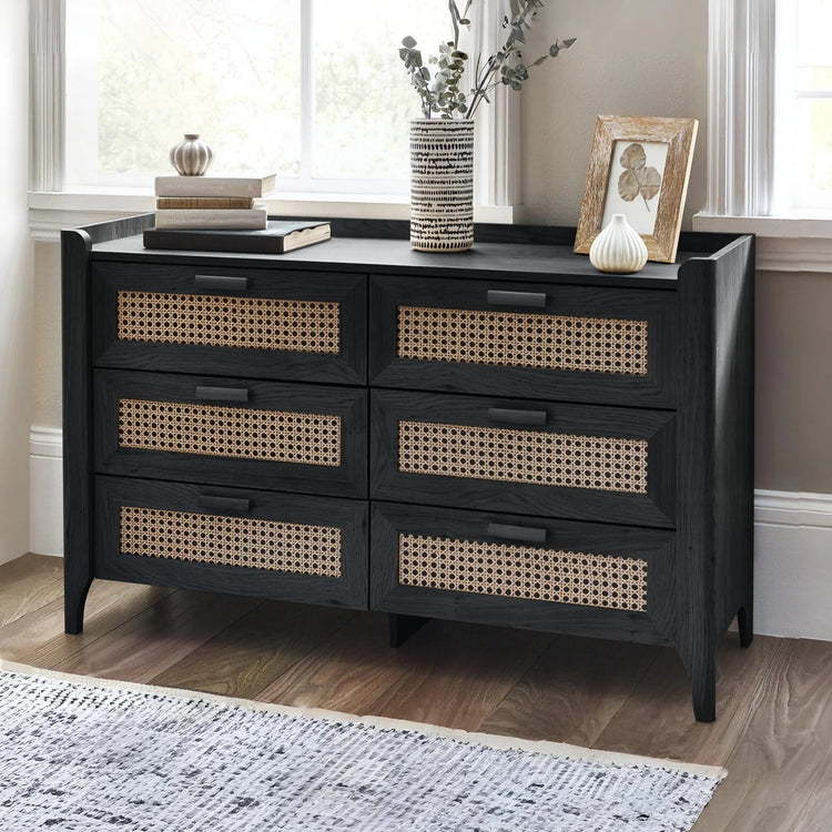 Julian Bowen Sydney 6 Drawer Wide Chest Black-Better Bed Company