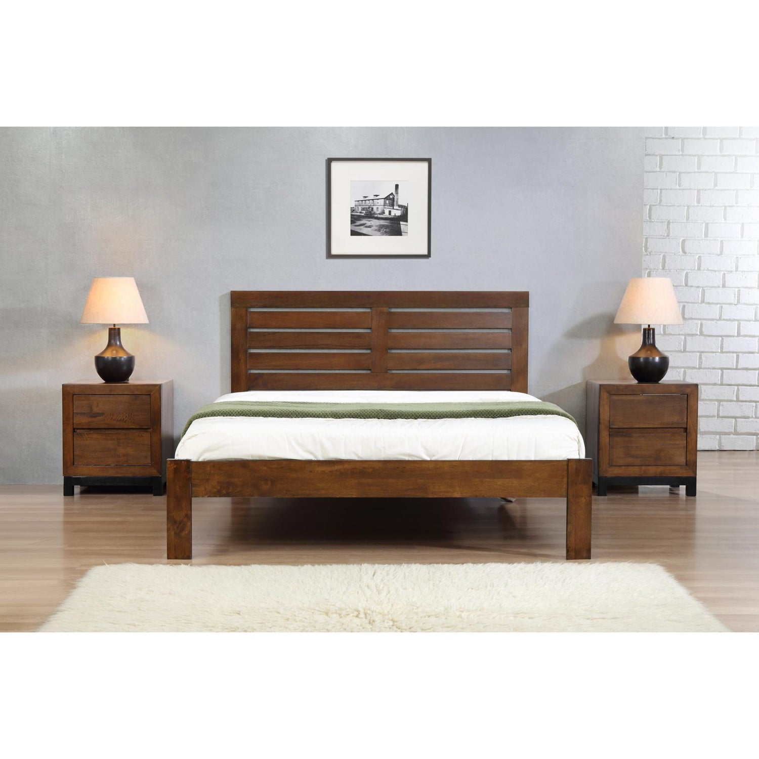 Heartlands Furniture Vulcan Bed Rustic Oak-Double Bed-Better Bed Company