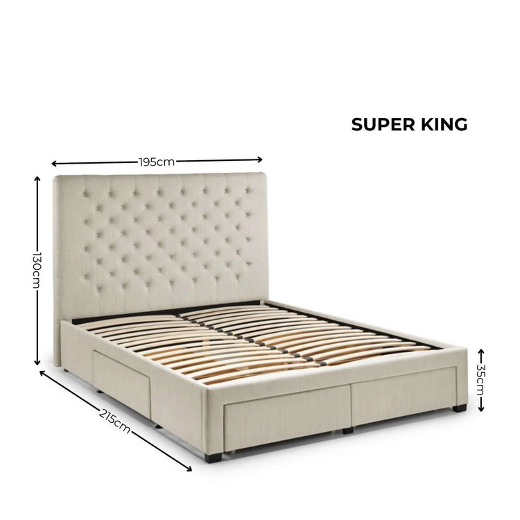 Julian Bowen Wilton Deep Buttoned 4 Drawer Bed Dimensions-Better Bed Company