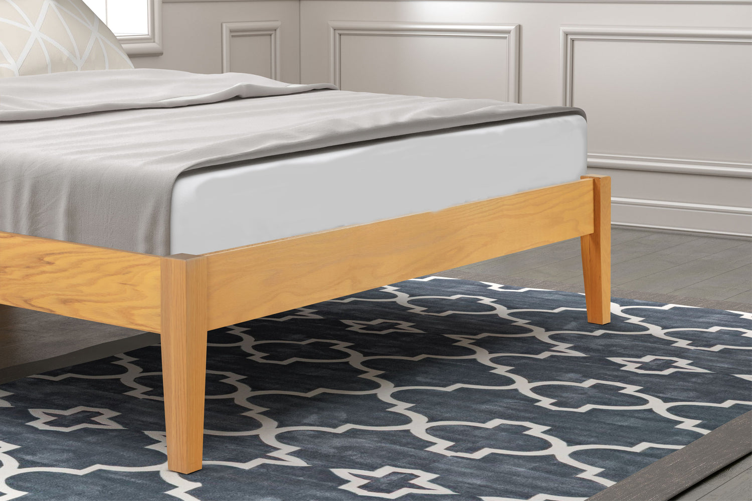 Flintshire Furniture Whelston Herringbone Oak Bed Frame Foot End-Better Bed Company