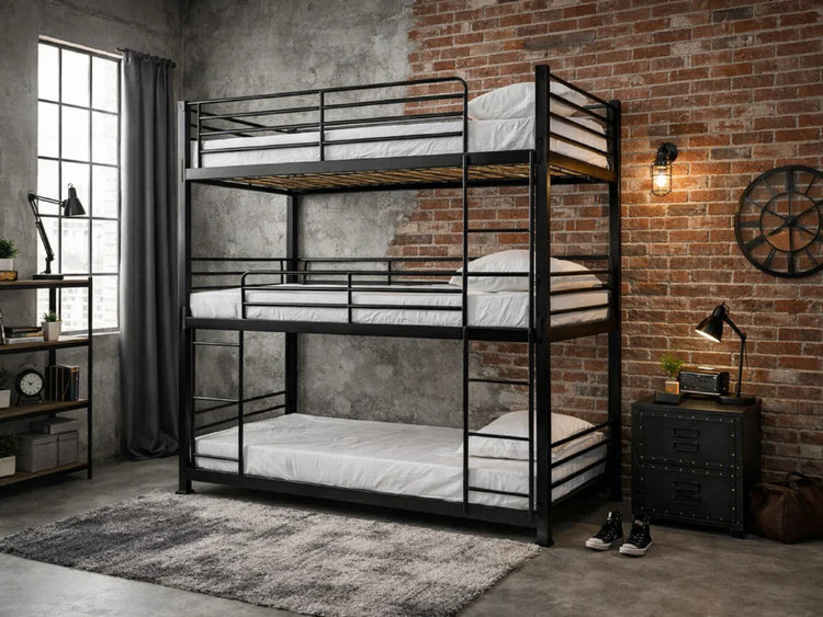 Wholesale Beds No Bolt 3 Tier Metal Bunk Bed-Better Bed Company