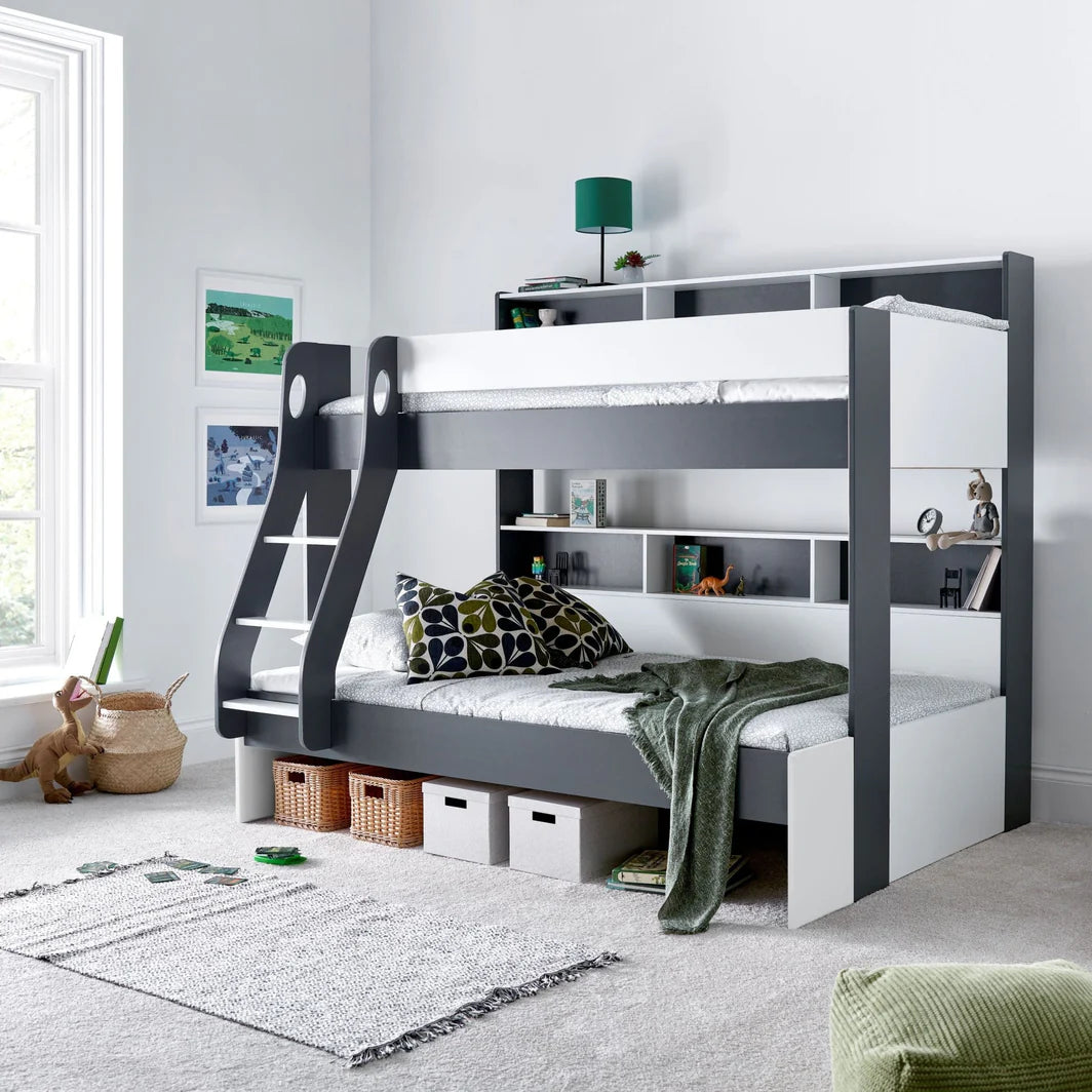 Bedmaster Oliver Triple Sleeper Bunk Bed Grey Anad White-Better Bed Company