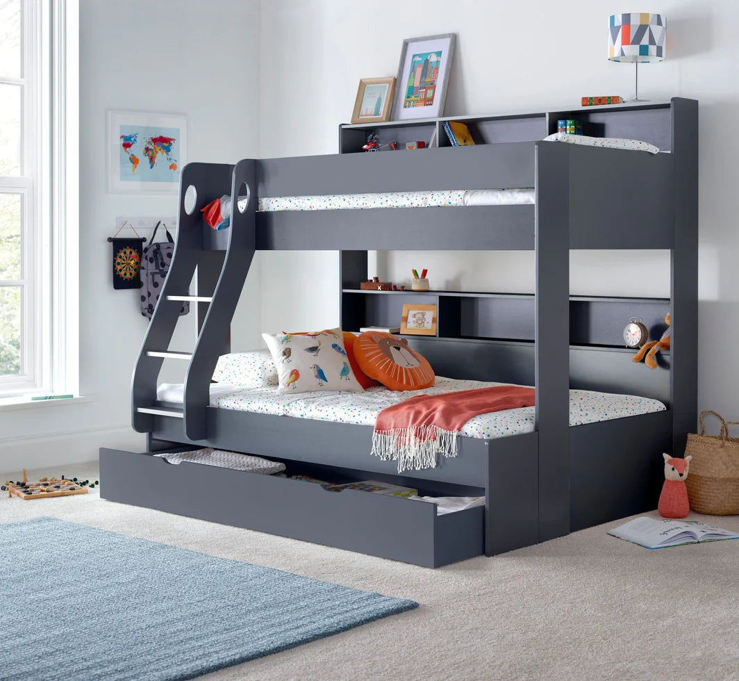Bedmaster Oliver Triple Sleeper Bunk Bed Grey-Better Bed Company
