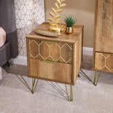 GFW Orleans 2 Drawer Bedside Table - Mango-Better Bed Company