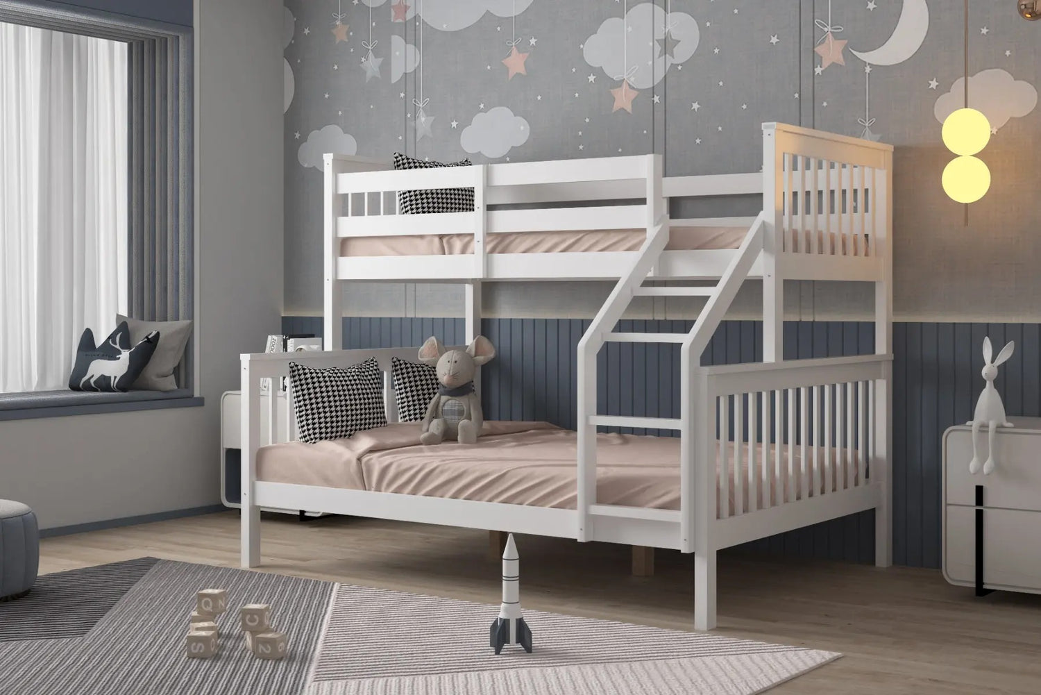 Kids Bunk Beds Zoom Triple Sleeper-White-Better Bed Company