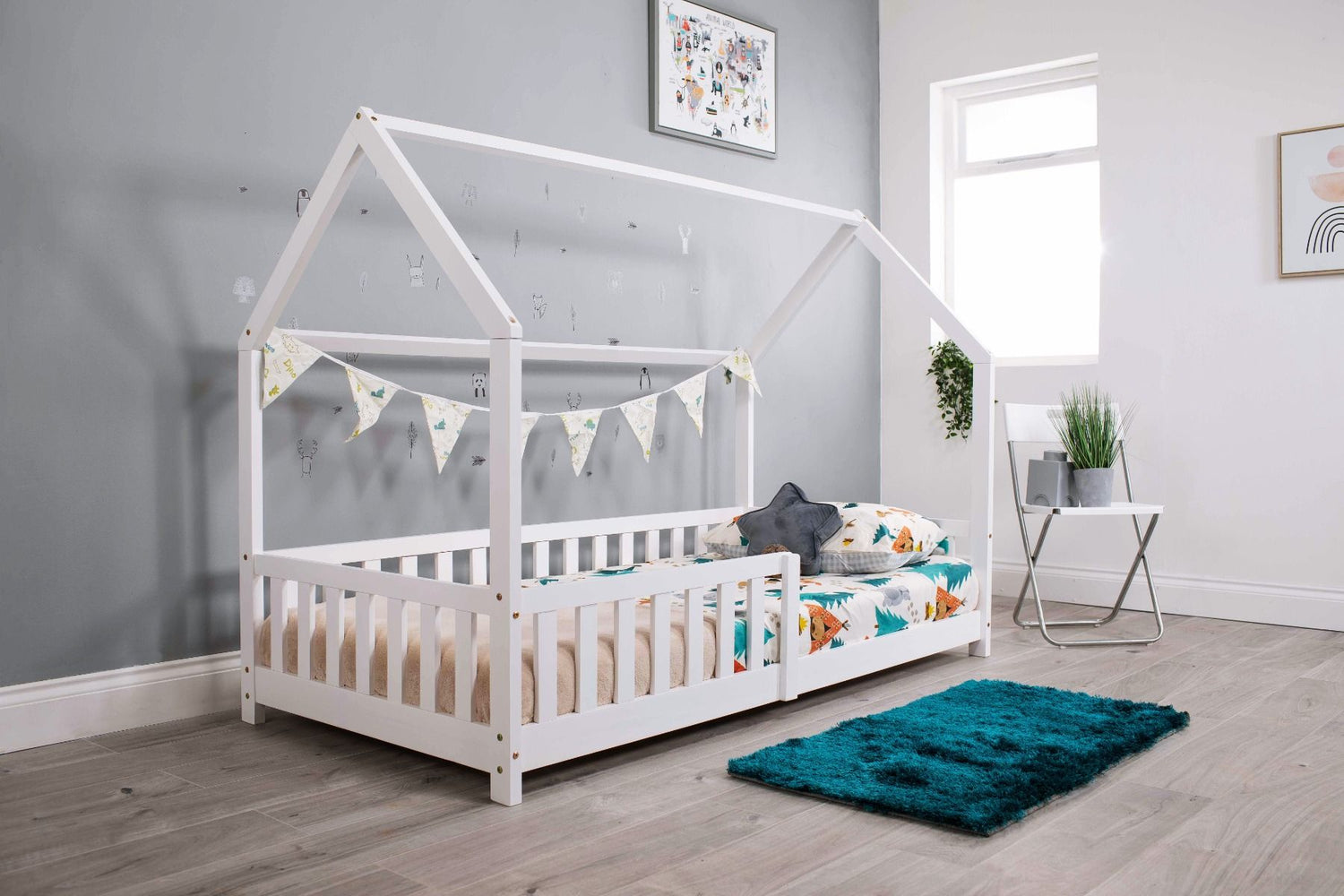 Kids Bunk Beds Freya White Wooden Play House Bed-Better Bed Company