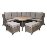 Signature Weave Fairmont Corner Dining Set with Aluminium Table Top-Better Bed Company