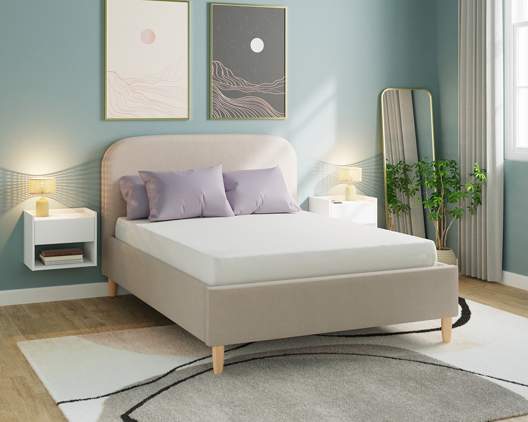 GFW Florence Boucle Ottoman Bed Stone-Better Bed Company