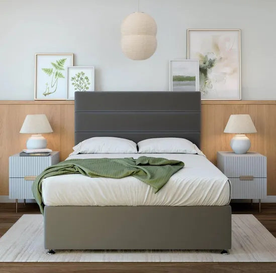 Bedmaster Memory Maestro Divan Bed Graphite Velvet-Better Bed Company