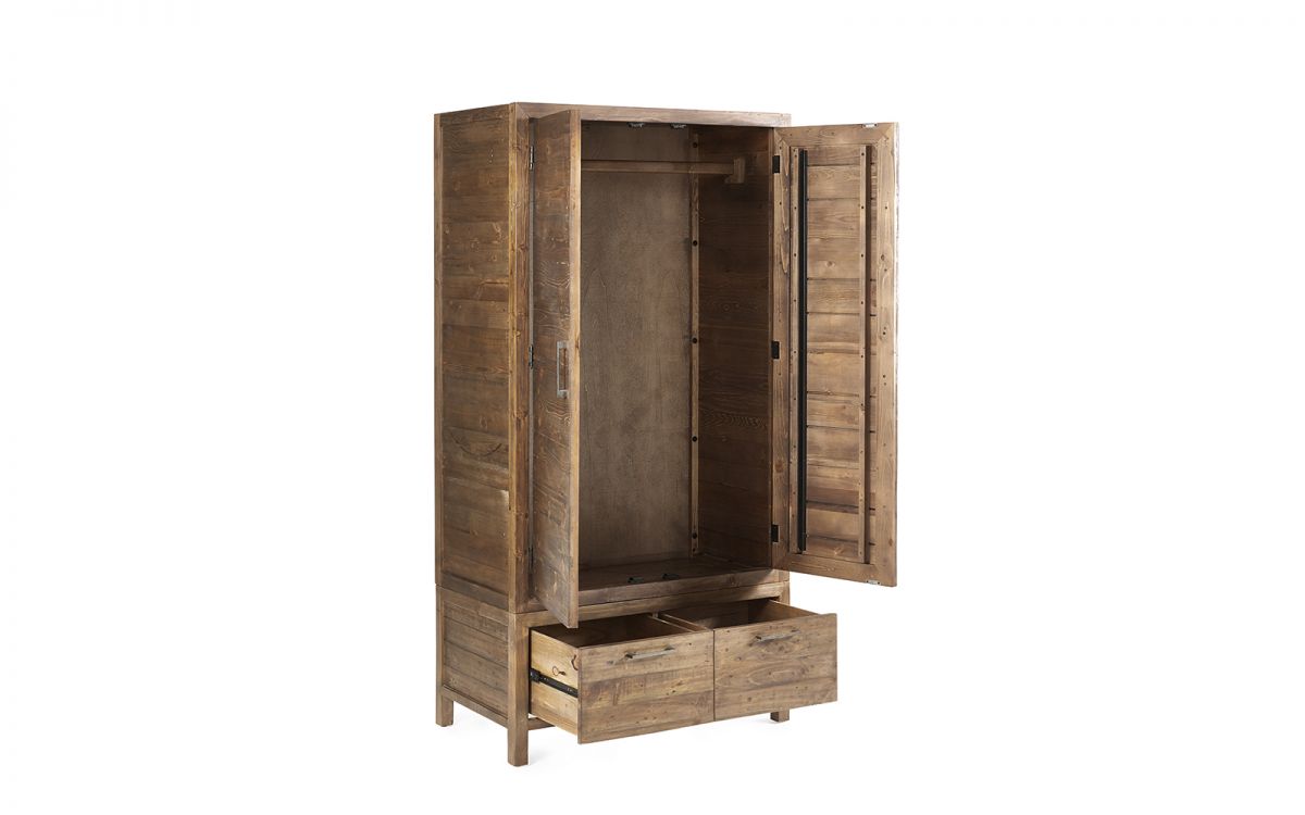 Julian Bowen Heritage 2 Door Wardrobe Doors And Drawers Open-Better Bed Company