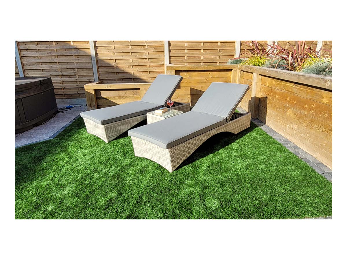 Signature Weave Meghan Sunlounger With Drinks Table Set-Better Bed Company
