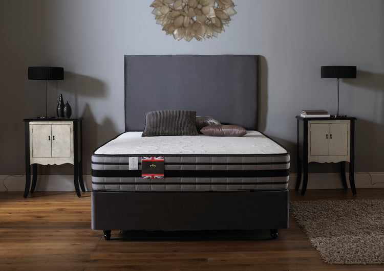 Myer Adams Latex 2000 Encapsulated Divan Bed-Steel Plush Velvet-Better Bed Company