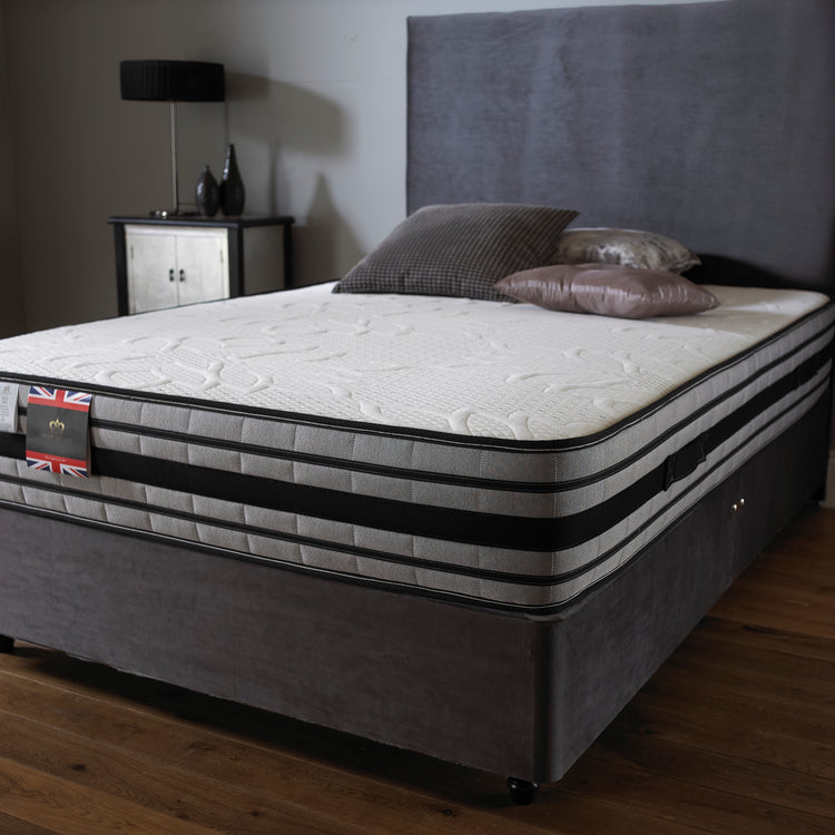 Myer Adams Latex 2000 Encapsulated Divan Bed-Steel Plush Velvet-Better Bed Company