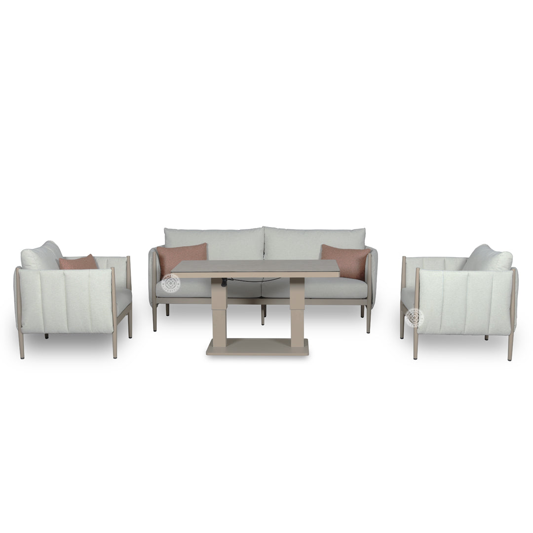 Signature Weave Pumpkin 4 seat sofa set with Gas Lift Table-Better Bed Company