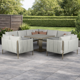 Signature Weave Pumpkin corner with loveseats and Gas Lift Table-Better Bed Company