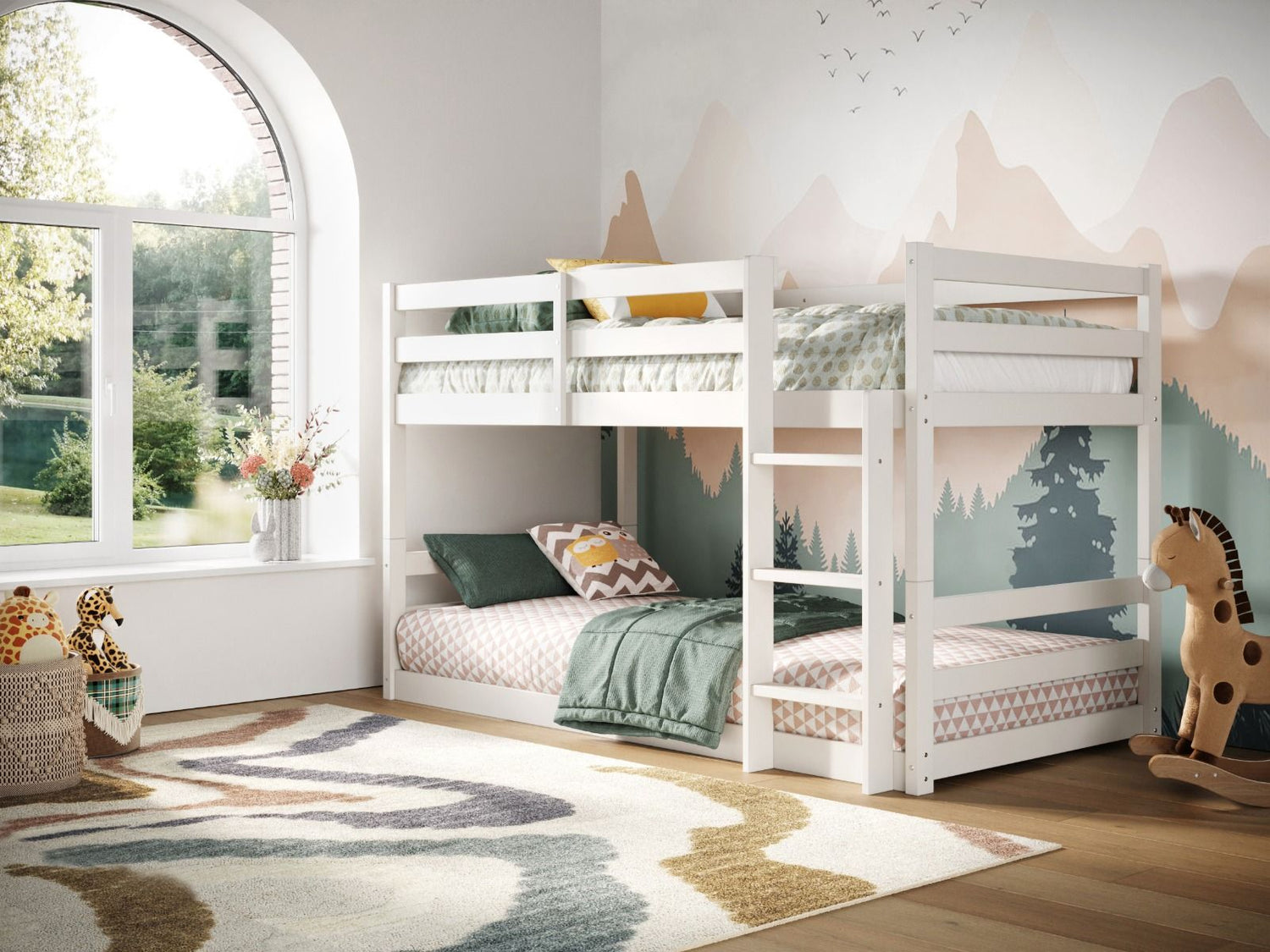 Kids Bunk Beds Beatrice Grey & White Wooden Bunk Bed-Better Bed Company