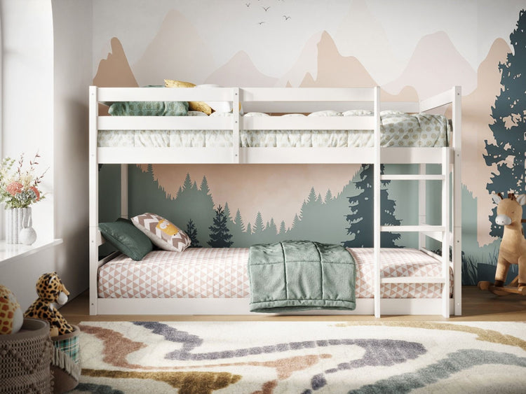 Kids Bunk Beds Beatrice Grey & White Wooden Bunk Bed White-Better Bed Company