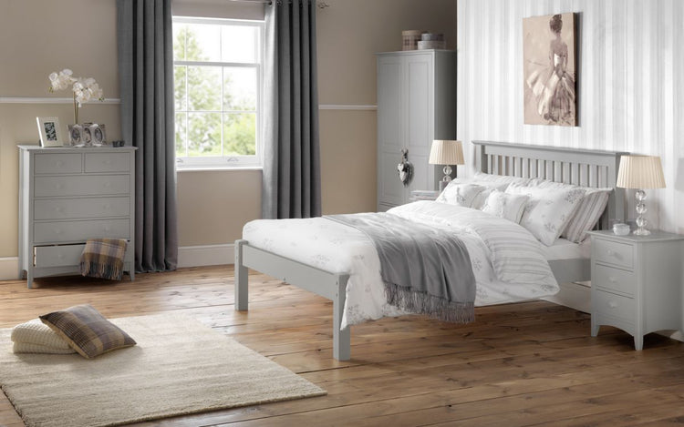 Julian Bowen Barcelona Bed Low Foot End Dove Grey In Bedroom-Better Bed Company