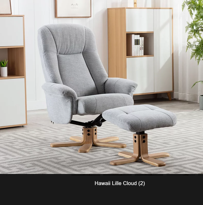 GFA Hawaii Recliner And Foot Stool Lille Cloud-Better Bed Company