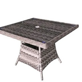 Signature Weave Victoria Square Dining Table 100cm In Multi Grey Wicker-Better Bed Company 