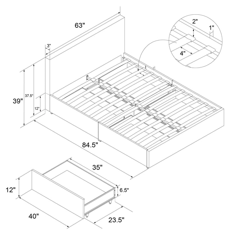Novogratz Kelly Storage Bed