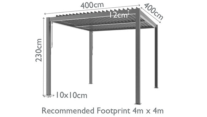 Maze Como 4m x 4m Pergola With 4 Drop Sides And LED Lighting