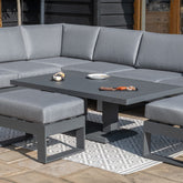 Maze Amalfi Large Corner Dining Set With Rising Table And Footstools