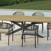 Maze Bali Rope Weave 6 Seat Oval Fixed Dining Set-Better Bed Company