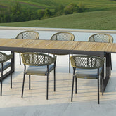 Maze Bali Rope Weave 8 Seat Rectangular Extending Dining Set Grey-Better Bed Company