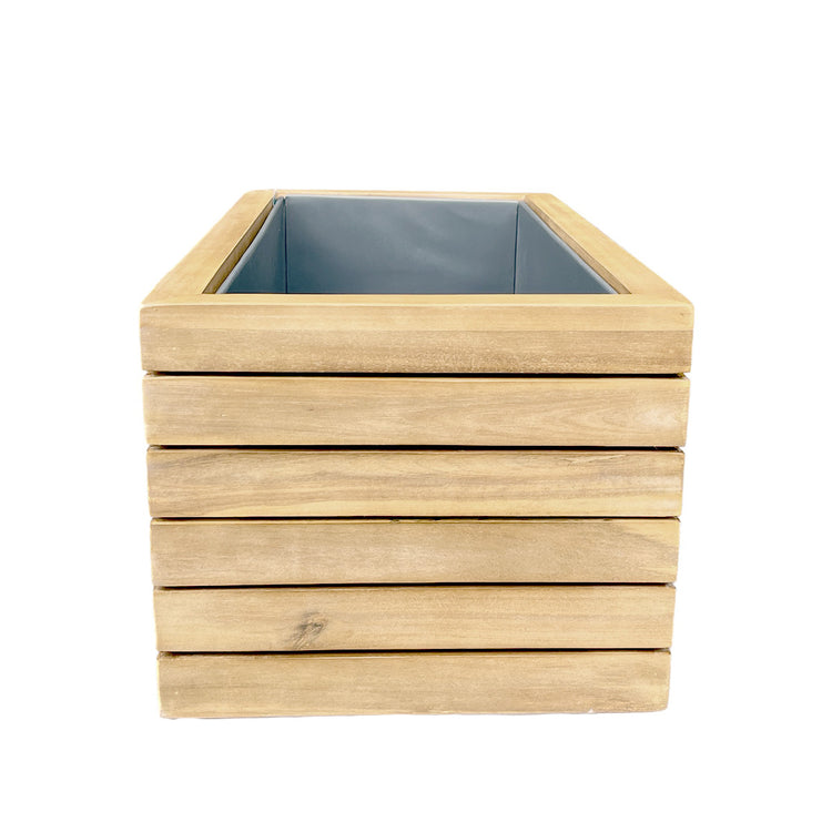 Maze Bali Small Planter / Acacia wood Front-Better Bed Company
