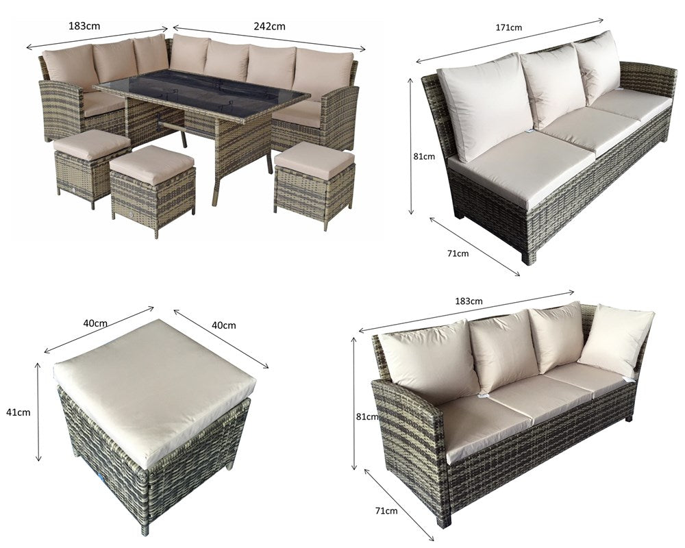 Signature Weave Charlotte Corner Dining Set With Poly Wood Table