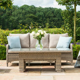Maze Rattan Cotswold 3 Seat Sofa Dining And Foot Stools With Rising Table-Better Bed Company 