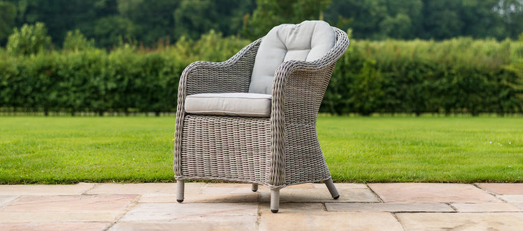 Maze Oxford 6 Seat Round Dining Set With Ice Bucket And Heritage Chairs With Lazy Susan