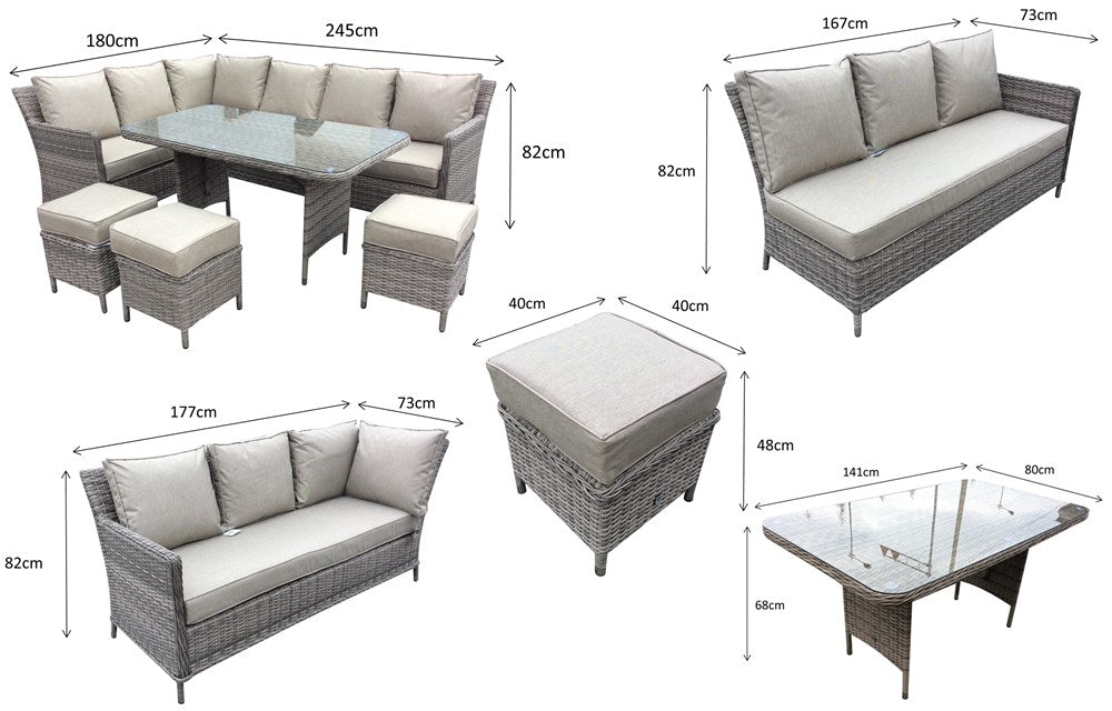 Signature Weave Edwina Corner Dining Mixed Nature Weave Dimensions-Better Bed Company 