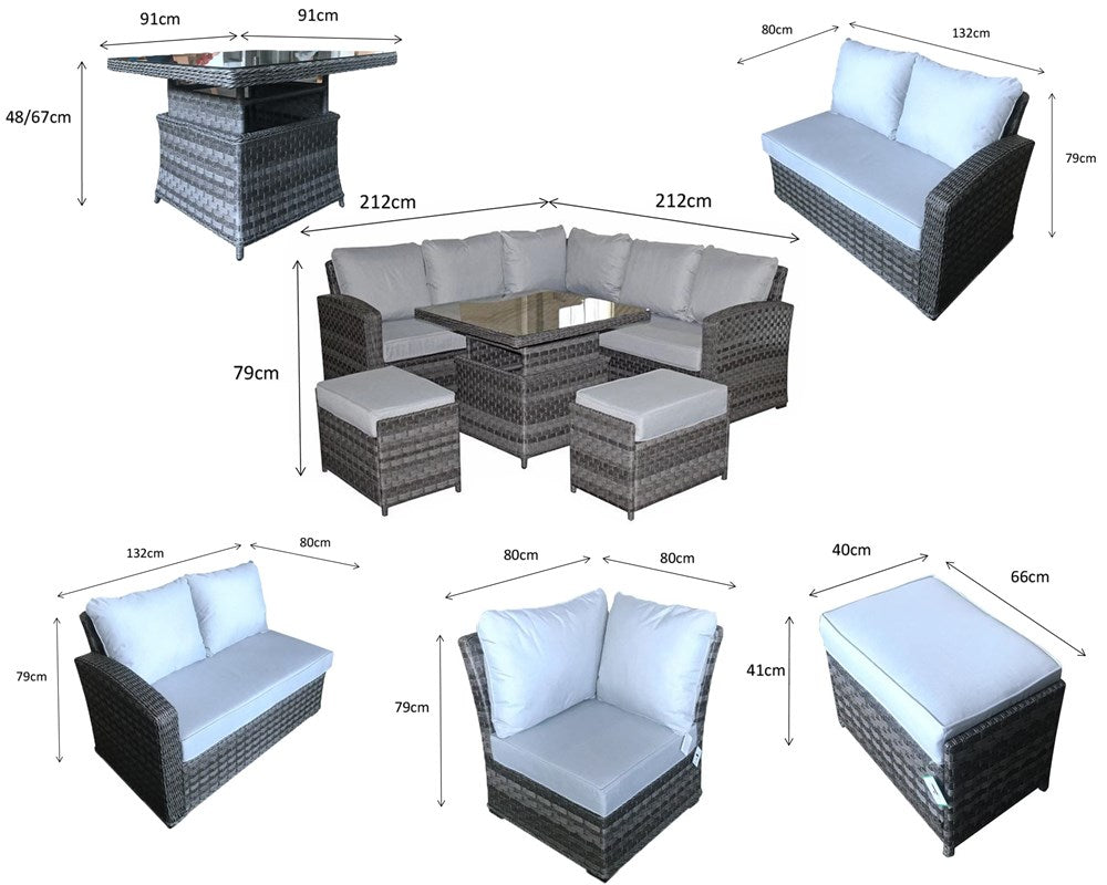 Signature Weave Grace Corner Dining Set with Lift Table