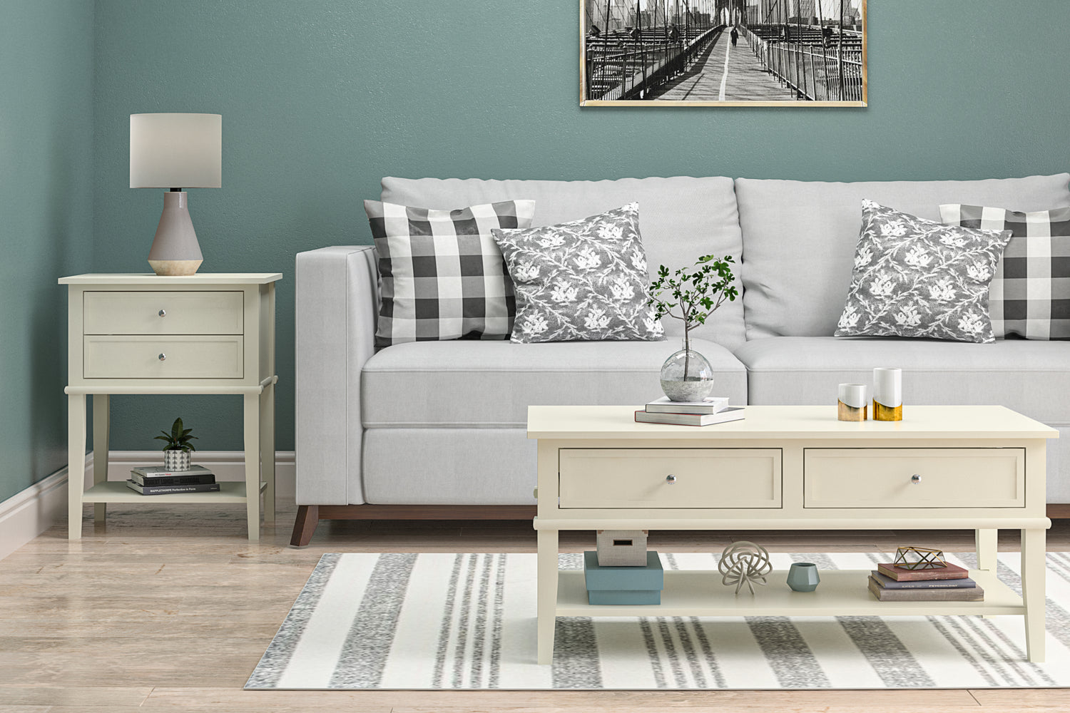 Dorel Home Franklin Coffee Table White-Better Bed Company 