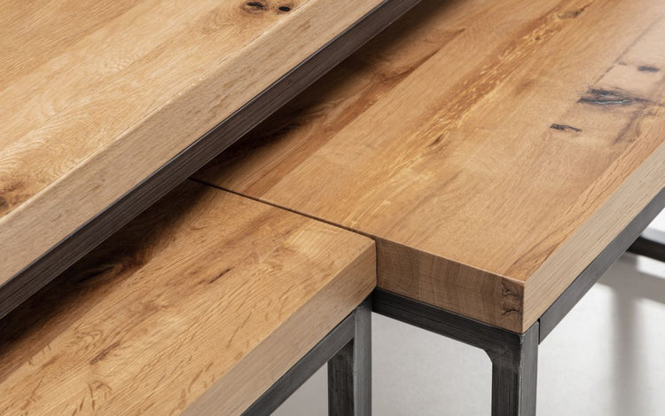 Julian Bowen Brooklyn Oak Nesting Coffee Tables