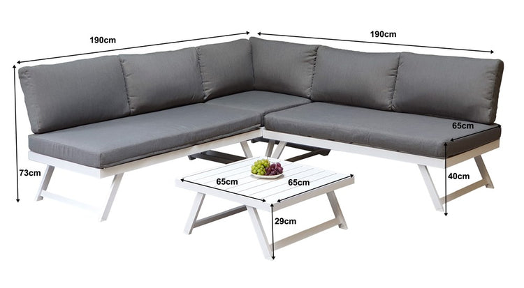 Signature Weave Kimmie Corner with adjustable Head Rest Grey And Black Dimensions-Better Bed Company 