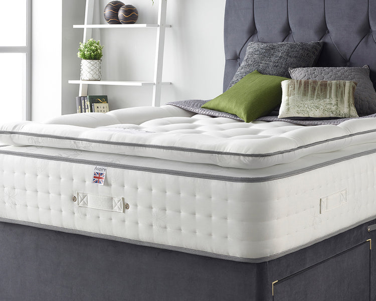 Aspire Hybrid Memory 1000 Pocket Pillowtop Mattress Front Close Up-Better Bed Company