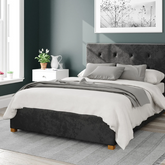 Better Birmingham Velvet Black Ottoman Bed