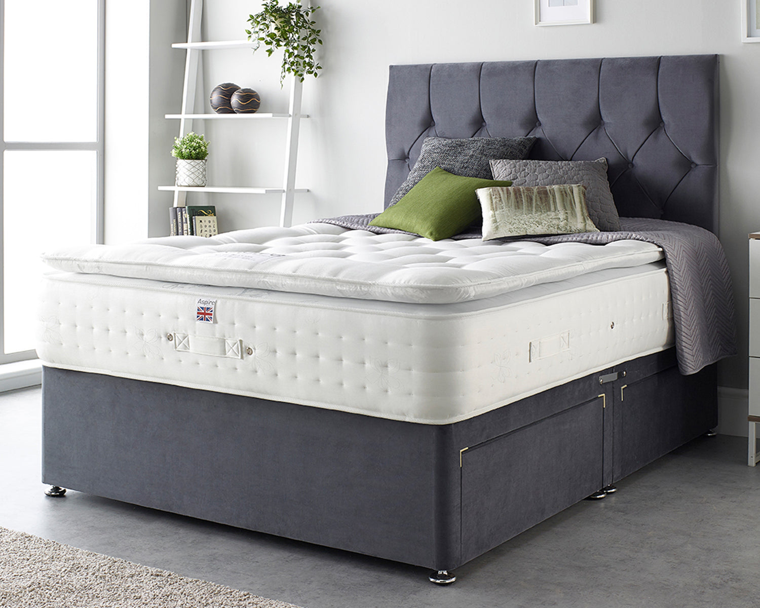 Aspire Natural Cashmere 1000 pocket Pillowtop Mattress On Bed-Better Bed Company 