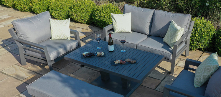 Maze New York 2 Seat Sofa Set With Rising Table