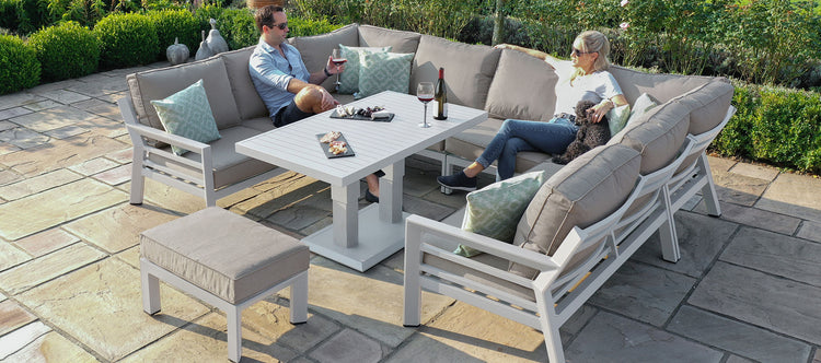 Maze New York U-shaped Sofa Set With Rising Table