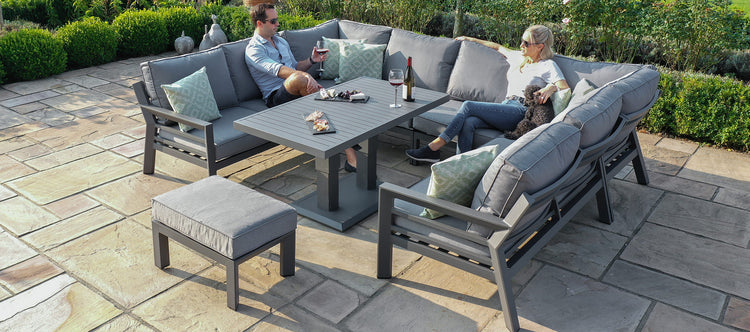 Maze New York U-shaped Sofa Set With Rising Table