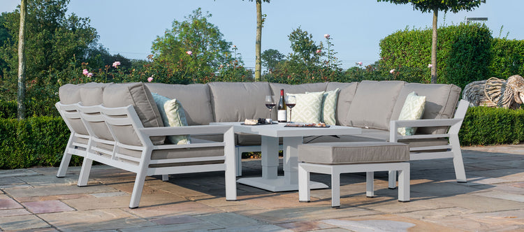 Maze New York U-shaped Sofa Set With Rising Table