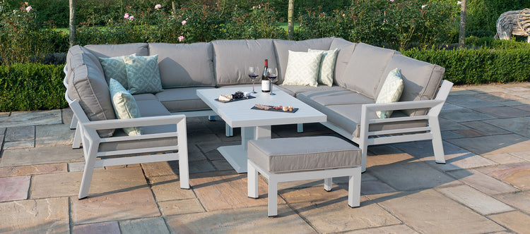 Maze New York U-shaped Sofa Set With Rising Table