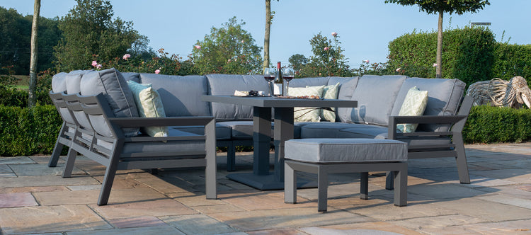 Maze New York U-shaped Sofa Set With Rising Table