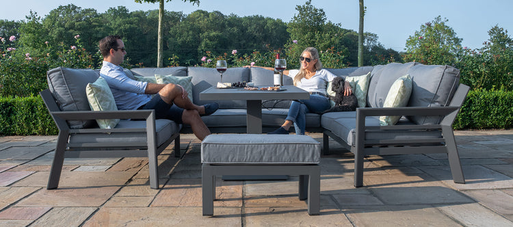 Maze New York U-shaped Sofa Set With Rising Table