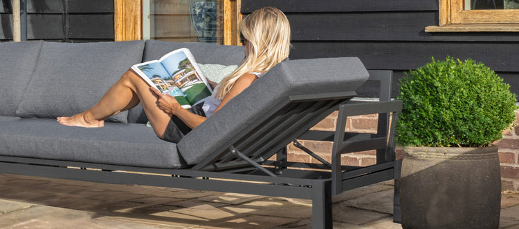Maze Oslo Chaise Sofa Set With Teak Coffee Table